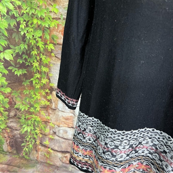 SLEEPING ON SNOW Black Wool Blend Fair Isle Sweater, S - Picture 4 of 10